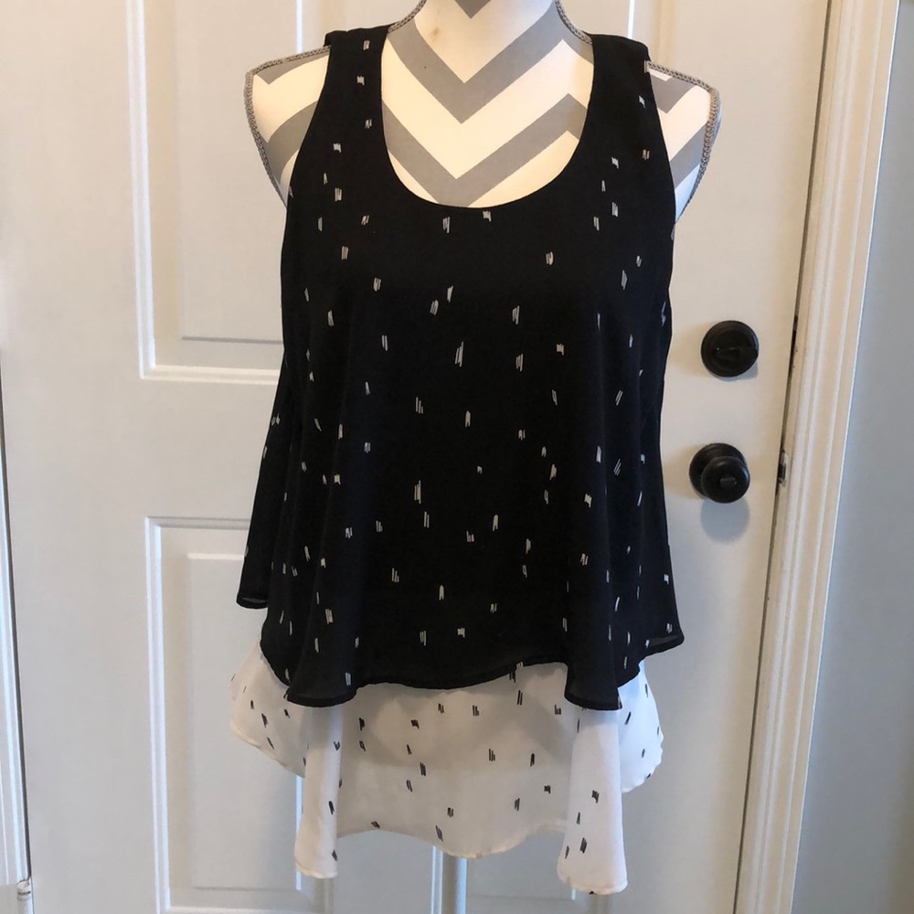 Velvet Skye layered back white dot design sleeveless